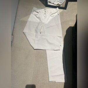 white wide leg agolde jeans